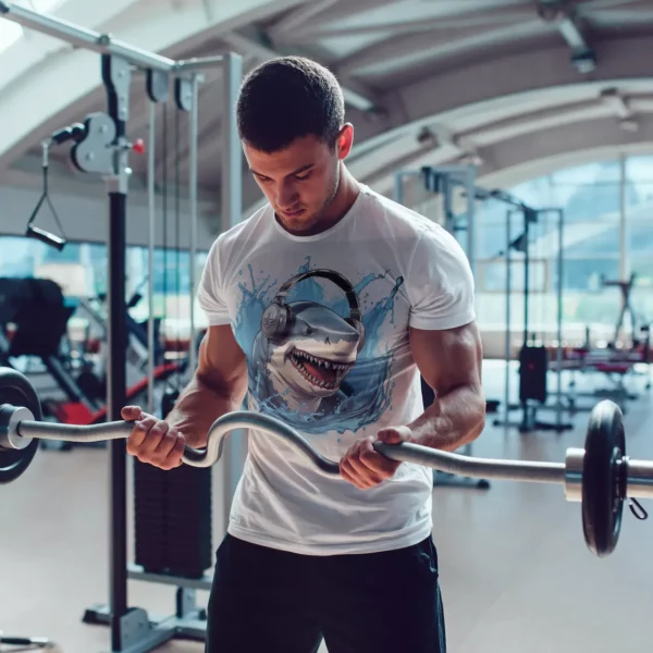 T-shirt-Disco-shark-vibe-dj-headphones-music-groove-house-5