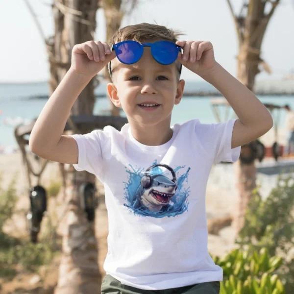 Kid-T-shirt-disco-shark-boy